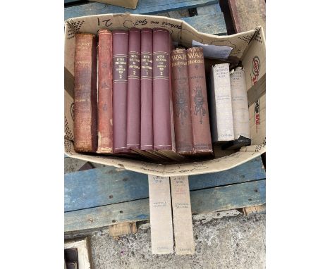 VARIOUS VINTAGE BOOKS TO INCLUDE FOUR FIRST EDITION WINSTON CHURCHILL NOVELS, AFTER PETORIA AND WITH THE FLAG TO PETORIA ETC 
