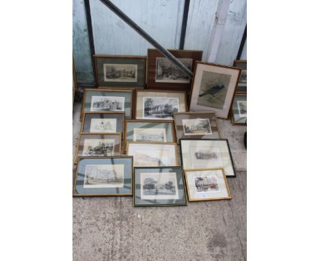 AN ASSORTMENT OF VINTAGE FRAMED PRINTS AND PICTURES 