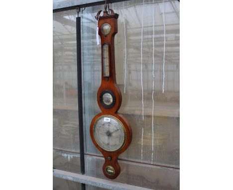 A MAHOGANY CASED THOMAS ABERDARE BAROMETER 