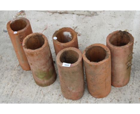 SIX VINTAGE CLAY DRAIN PIPES 