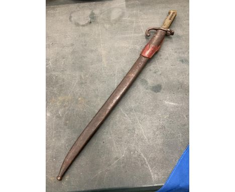 A FRENCH BAYONET IN A SCABBARD 
