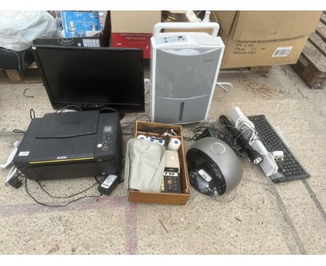 AN ASSORTMENT OF ITEMS TO INCLUDE AN LG TELEVISION, AN IPOD DOCKING STATION AND A KODAK PRINTER ETC 