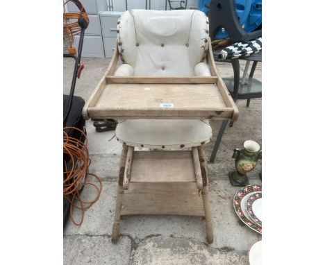 A VINTAGE CHILDS METAMORPHIC HIGH CHAIR 