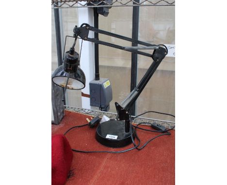 A VINTAGE BLACK ANGLEPOISE LAMP, 41" LONG 