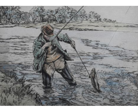 Henry Wilkinson - Fishing and Shooting, a pair of 20th century etchings, both signed and editioned in pencil, each 18.5cm x 2