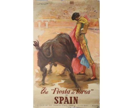 Juan Reus - 'The Fiesta de Toros in Spain', offset lithograph, printed by Fournier, Barcelona and published by the Spanish St