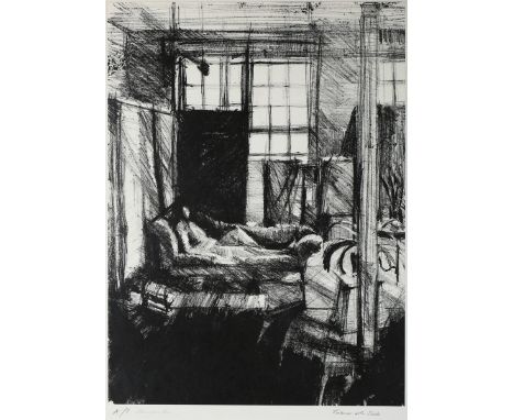 Christopher Baker - 'Interior with Nude', lithograph, signed, titled and editioned 'A/P' in pencil recto, dated 1975 verso, 6