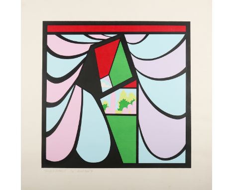 Bernard Green - Temple to Constable II, linocut, signed, titled and editioned 1/15 in pencil, sheet size 58.5cm x 58.5cm, tog
