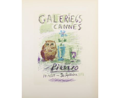 Pablo Picasso - 'Galerie 65 Cannes 1956', lithograph in colours, published by Mourlot 1959, sheet size 30.5cm x 24cm, togethe