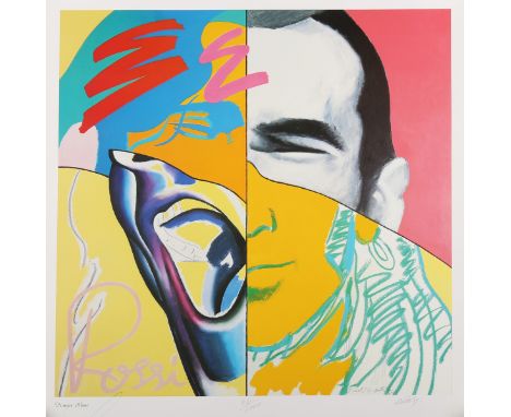 David Oxtoby - 'Francis Rossi', 20th century offset lithograph, signed and editioned 46/1000 in pencil, countersigned by Fran