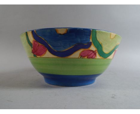 A Clarice Cliff Bizarre Bowl by Newport Pottery England. 19cm Diameter. (Small Chip to Rim)