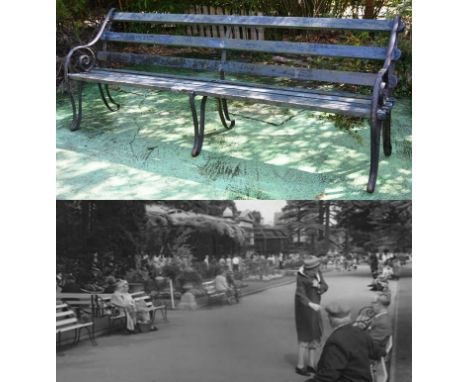 Former Bristol Zoo Gardens - an original Victorian 19th century bench, from the former Bristol Zoo Gardens, Clifton. Cast iro