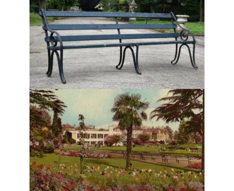 Former Bristol Zoo Gardens - an original Victorian 19th century bench, from the former Bristol Zoo Gardens, Clifton. Cast iro