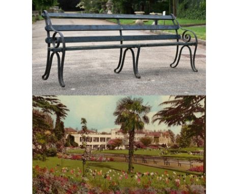 Former Bristol Zoo Gardens - an original Victorian 19th century bench, from the former Bristol Zoo Gardens, Clifton. Cast iro