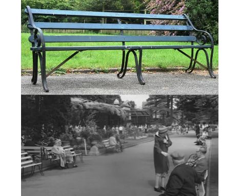 Former Bristol Zoo Gardens - an original Victorian 19th century bench, from the former Bristol Zoo Gardens, Clifton. Cast iro