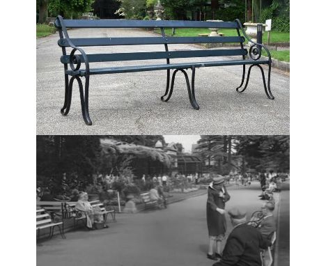 Former Bristol Zoo Gardens - an original Victorian 19th century bench, from the former Bristol Zoo Gardens, Clifton. Cast iro