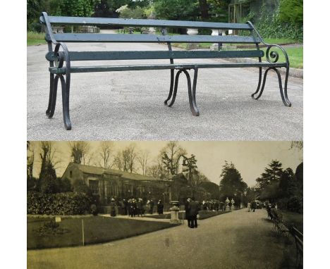 Former Bristol Zoo Gardens - an original Victorian 19th century bench, from the former Bristol Zoo Gardens, Clifton. Cast iro