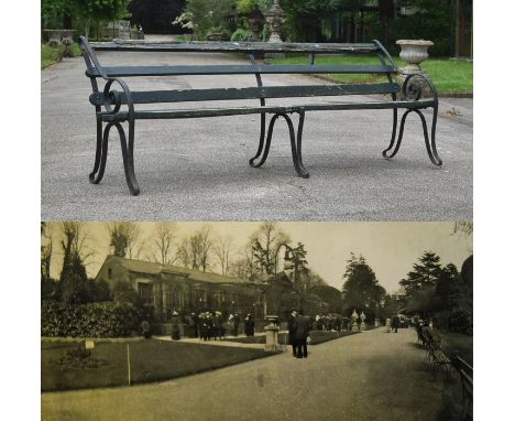Former Bristol Zoo Gardens - an original Victorian 19th century bench, from the former Bristol Zoo Gardens, Clifton. Cast iro
