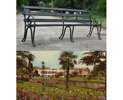 Former Bristol Zoo Gardens - an original Victorian 19th century bench, from the former Bristol Zoo Gardens, Clifton. Cast iro