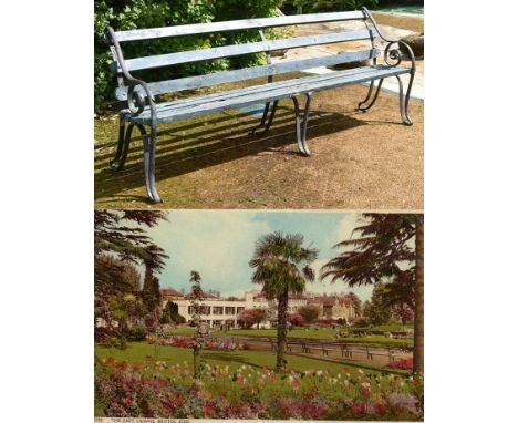 Former Bristol Zoo Gardens - an original Victorian 19th century bench, from the former Bristol Zoo Gardens, Clifton. Cast iro
