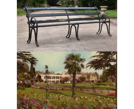 Former Bristol Zoo Gardens - an original Victorian 19th century bench, from the former Bristol Zoo Gardens, Clifton. Cast iro