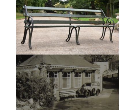Former Bristol Zoo Gardens - an original Victorian 19th century bench, from the former Bristol Zoo Gardens, Clifton. Cast iro