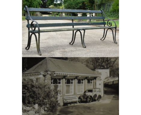 Former Bristol Zoo Gardens - an original Victorian 19th century bench, from the former Bristol Zoo Gardens, Clifton. Cast iro