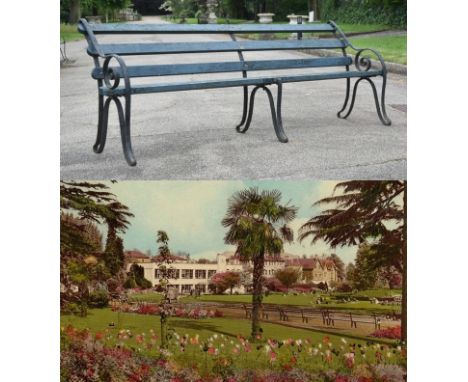 Former Bristol Zoo Gardens - an original Victorian 19th century bench, from the former Bristol Zoo Gardens, Clifton. Cast iro