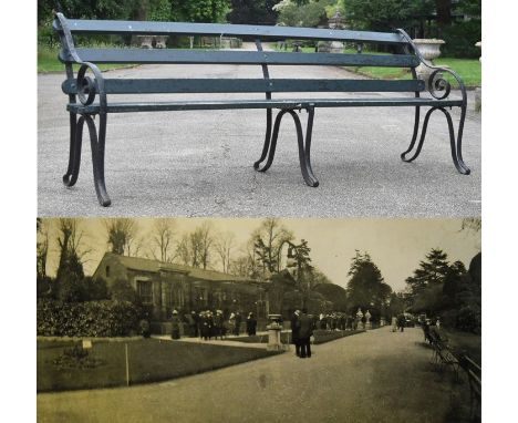 Former Bristol Zoo Gardens - an original Victorian 19th century bench, from the former Bristol Zoo Gardens, Clifton. Cast iro
