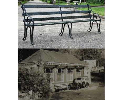 Former Bristol Zoo Gardens - an original Victorian 19th century bench, from the former Bristol Zoo Gardens, Clifton. Cast iro