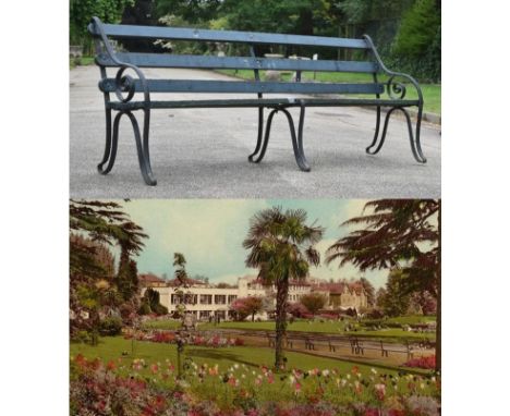 Former Bristol Zoo Gardens - an original Victorian 19th century bench, from the former Bristol Zoo Gardens, Clifton. Cast iro