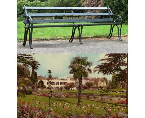 Former Bristol Zoo Gardens - an original Victorian 19th century bench, from the former Bristol Zoo Gardens, Clifton. Cast iro