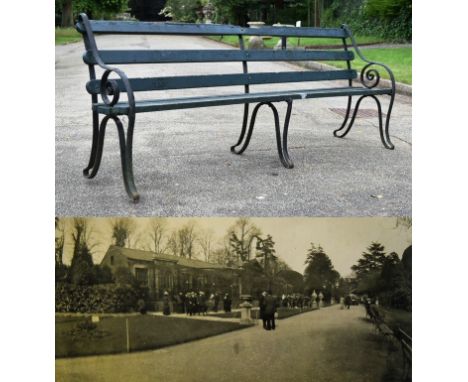 Former Bristol Zoo Gardens - an original Victorian 19th century bench, from the former Bristol Zoo Gardens, Clifton. Cast iro
