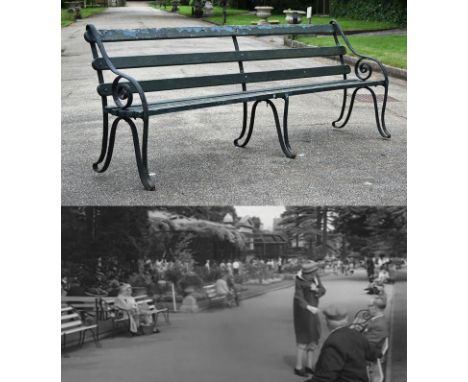 Former Bristol Zoo Gardens - an original Victorian 19th century bench, from the former Bristol Zoo Gardens, Clifton. Cast iro