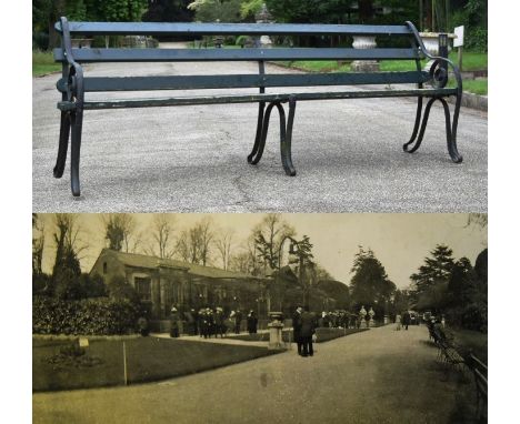 Former Bristol Zoo Gardens - an original Victorian 19th century bench, from the former Bristol Zoo Gardens, Clifton. Cast iro