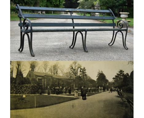 Former Bristol Zoo Gardens - an original Victorian 19th century bench, from the former Bristol Zoo Gardens, Clifton. Cast iro