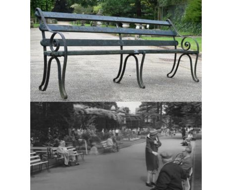 Former Bristol Zoo Gardens - an original Victorian 19th century bench, from the former Bristol Zoo Gardens, Clifton. Cast iro