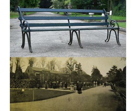 Former Bristol Zoo Gardens - an original Victorian 19th century bench, from the former Bristol Zoo Gardens, Clifton. Cast iro