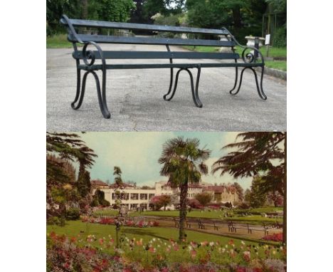 Former Bristol Zoo Gardens - an original Victorian 19th century bench, from the former Bristol Zoo Gardens, Clifton. Cast iro