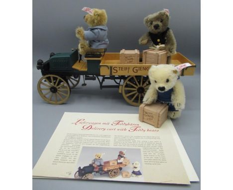 Steiff Delivery Cart with Teddy Bears, limited edition /2000, boxed with certificate 