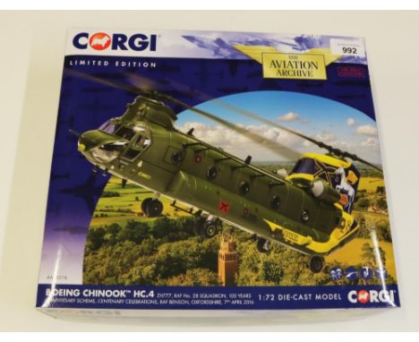 Corgi The Aviation Archive 1:72 scale Boeing Chinook HC.4 ZH777 RAF no. 28 Squadron, "100 Years Anniversary Scheme Centenary 