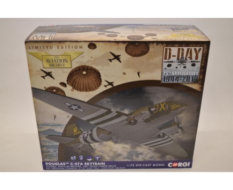 A boxed Corgi Aviation Archive set (AA32618) 75th anniversary of D-Day 1/72 limited production 283/1000) Douglas C-47A Skytra