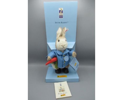 Steiff Peter Rabbit 100 Year Anniversary, limited edition no.347, H27cm, boxed 