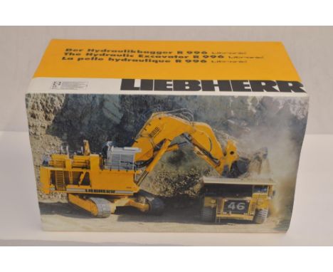 A boxed 1/50 scale diecast Liebherr R996 Litronic Hydraulic Excavator model by Conrad. Some damage to arm railings and some m