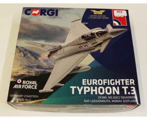 Corgi The Aviation Archive 1:72 scale Eurofighter Typhoon T.3, ZK380, no. 2 (AC) Squadron, RAF Lossiemouth, Moray, Scotland, 