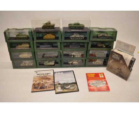 A collection of 18 Atlas Editions 1/76 scale WW2 armour models, mostly Axis and British. All models in excellent boxed condit