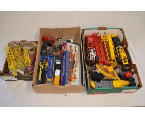 Collection of damaged/incomplete 1/50 scale diecast construction machinery models, all A/F. Includes 3 Siku mobile cranes and