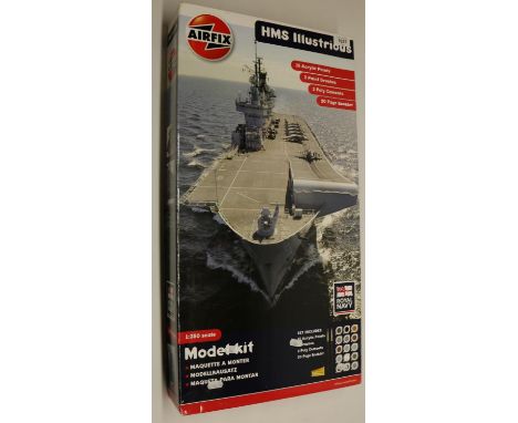 Unmade Airfix 1:350 scale HMS Illustrious kit no. A50059, Early box art (seals unbroken) 