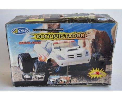 ACME Racing Conquistador, 1/10 scale 4WD petrol powered off road radio control car. Car only with box and instructions, no tr