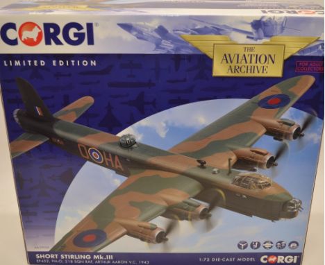 A boxed Corgi Aviation Archive set (AA39503) 1/72 limited edition Shorts Stirling MkIII, EF452, HA-O, 218 Sqn, Arthur Aaron V